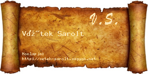 Vétek Sarolt névjegykártya